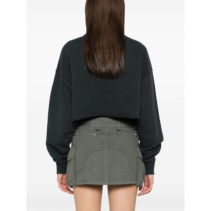 Golden Goose Cropped Cotton Sweatshirt with Crystals on the Front Topwear