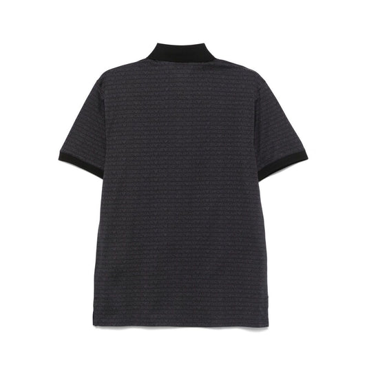 Emporio Armani jersey polo shirt with all-over jacquard lettering EM000788AF12916FC176-P25