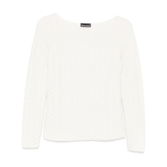 Emporio Armani Jacquard boat-neck top EW001400AF12416U0006-P25