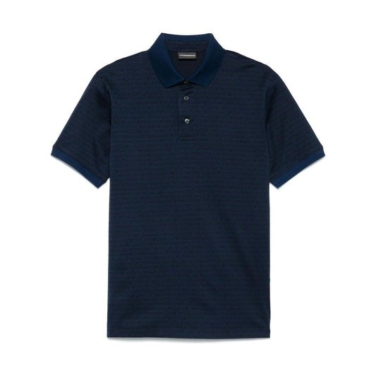 Emporio Armani Allover Logo Cotton Polo Shirt