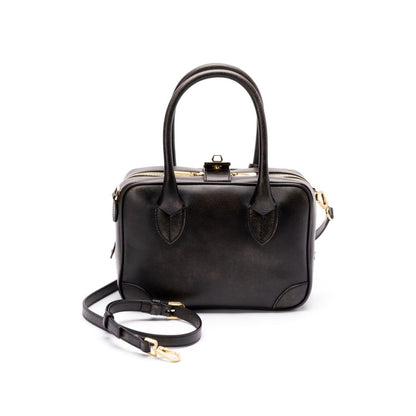 Golden Goose Vita Bag in smooth black leather and gold details Handbag