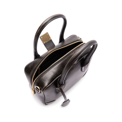 Golden Goose Vita Bag in smooth black leather and gold details Handbag