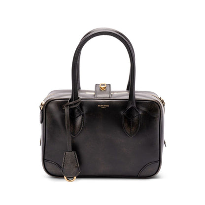 Golden Goose Vita Bag in smooth black leather and gold details Handbag