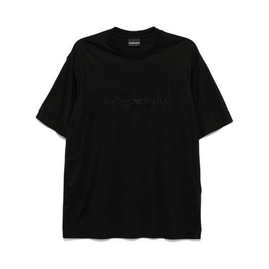Emporio Armani T-shirt with embossed logo embroidery in lyocell blend jersey