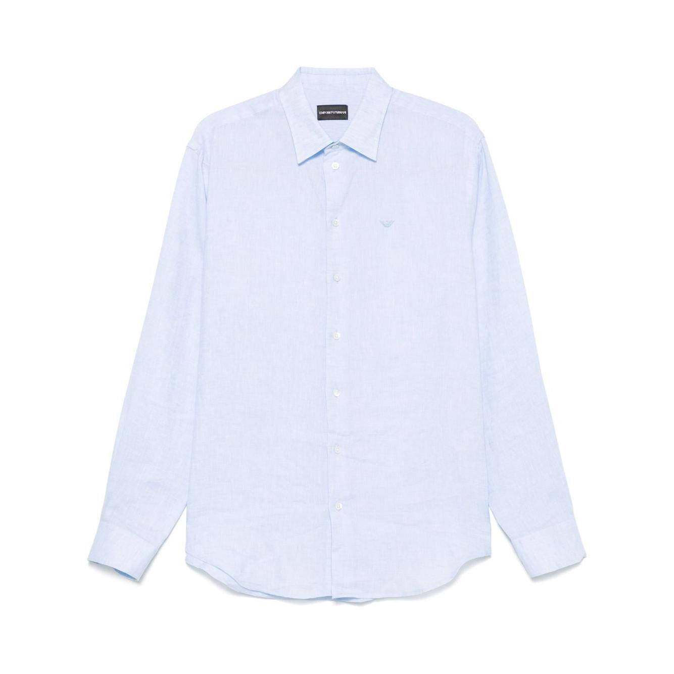 Emporio Armani logo-embroidered long-sleeve shirt 01SM0L010F9700-P25