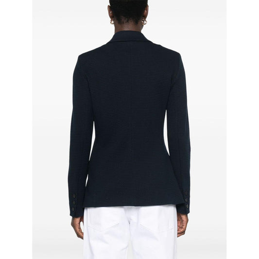 Emporio Armani Icon single-breasted blazer in an embossed jacquard knit jersey EW001123AF13316FC018-P25