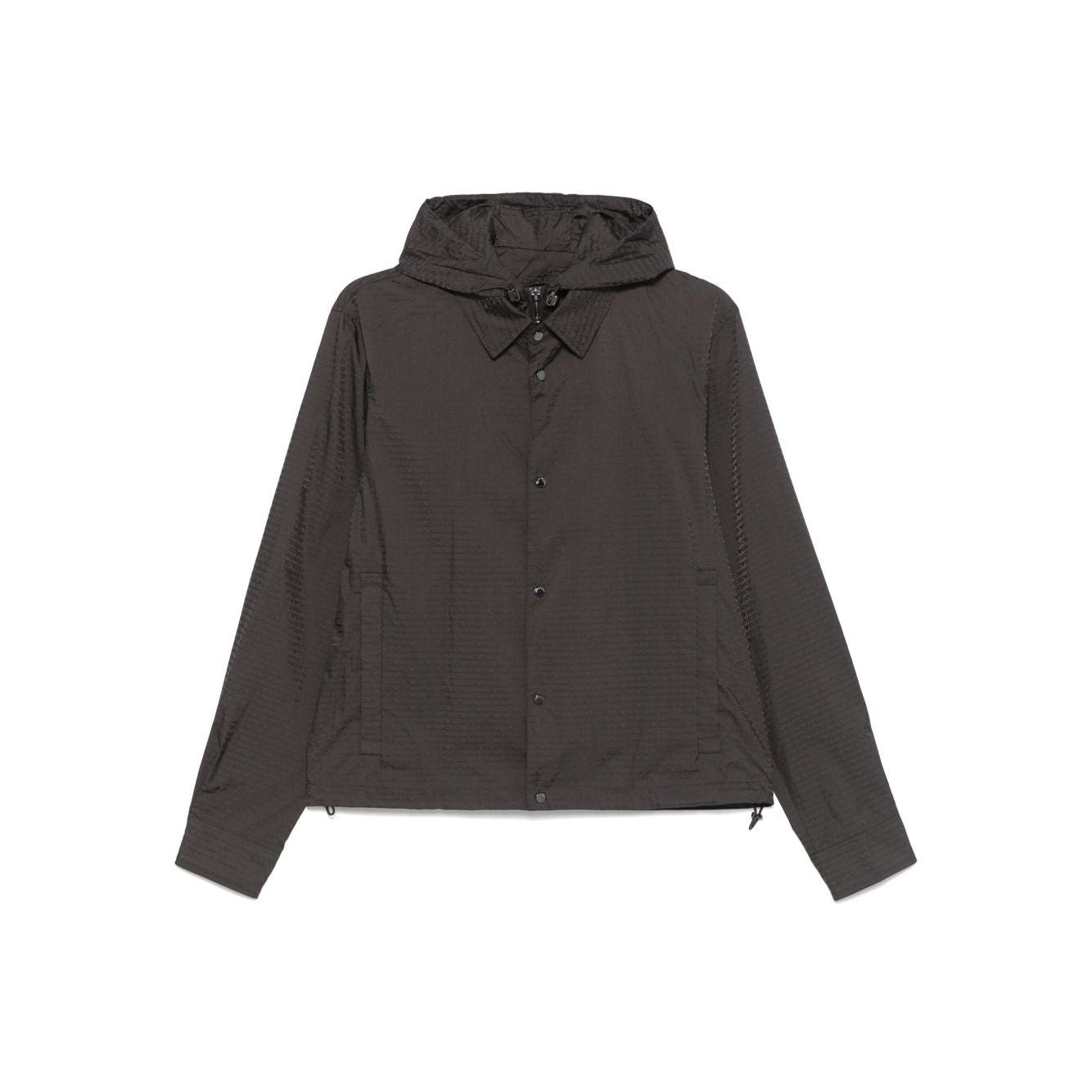 Emporio Armani Blouson with internal nylon bib jacquard all-over lettering Jackets