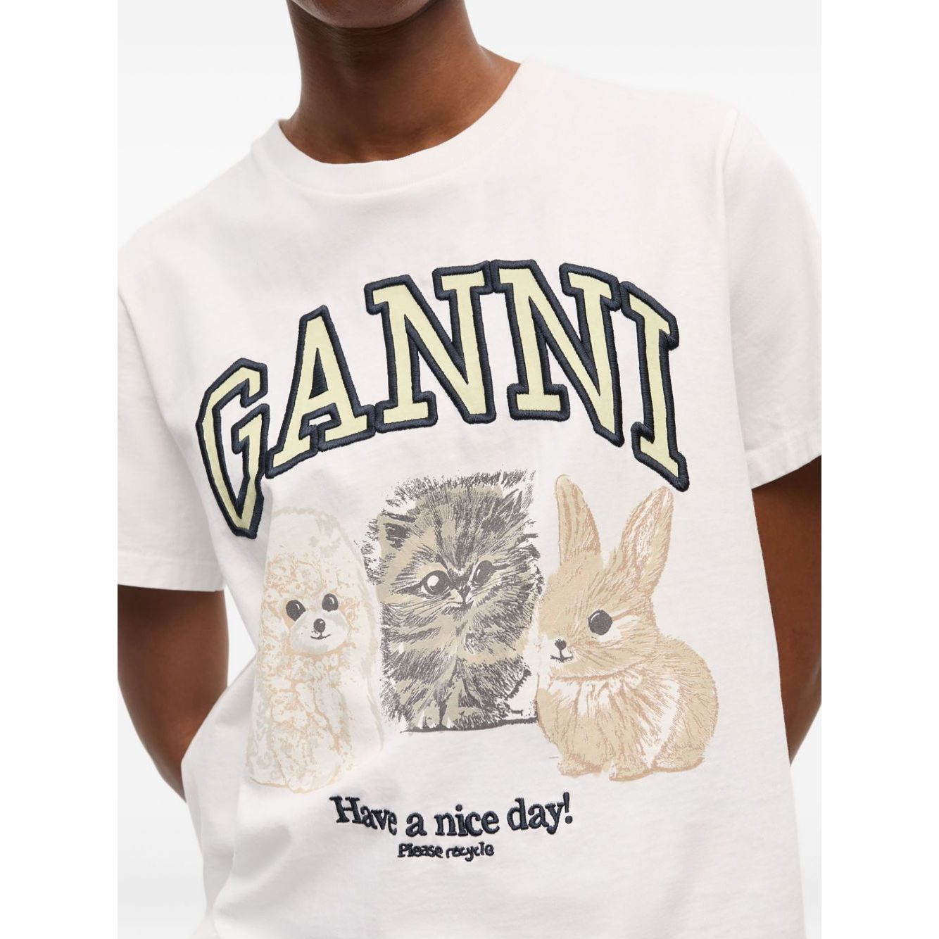 GANNI T-shirts and Polos White