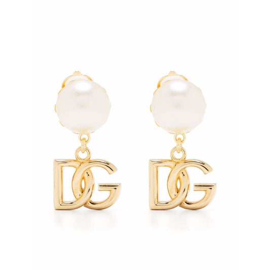 Dolce & Gabbana DG Logo and Pearl Earrings WEO2N1W1111ZOO00-AI25
