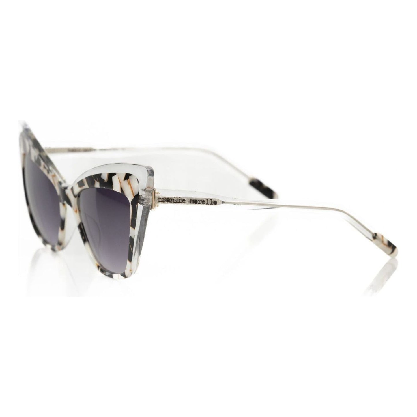 Frankie Morello Black Acetate Women Sunglass FR-22075