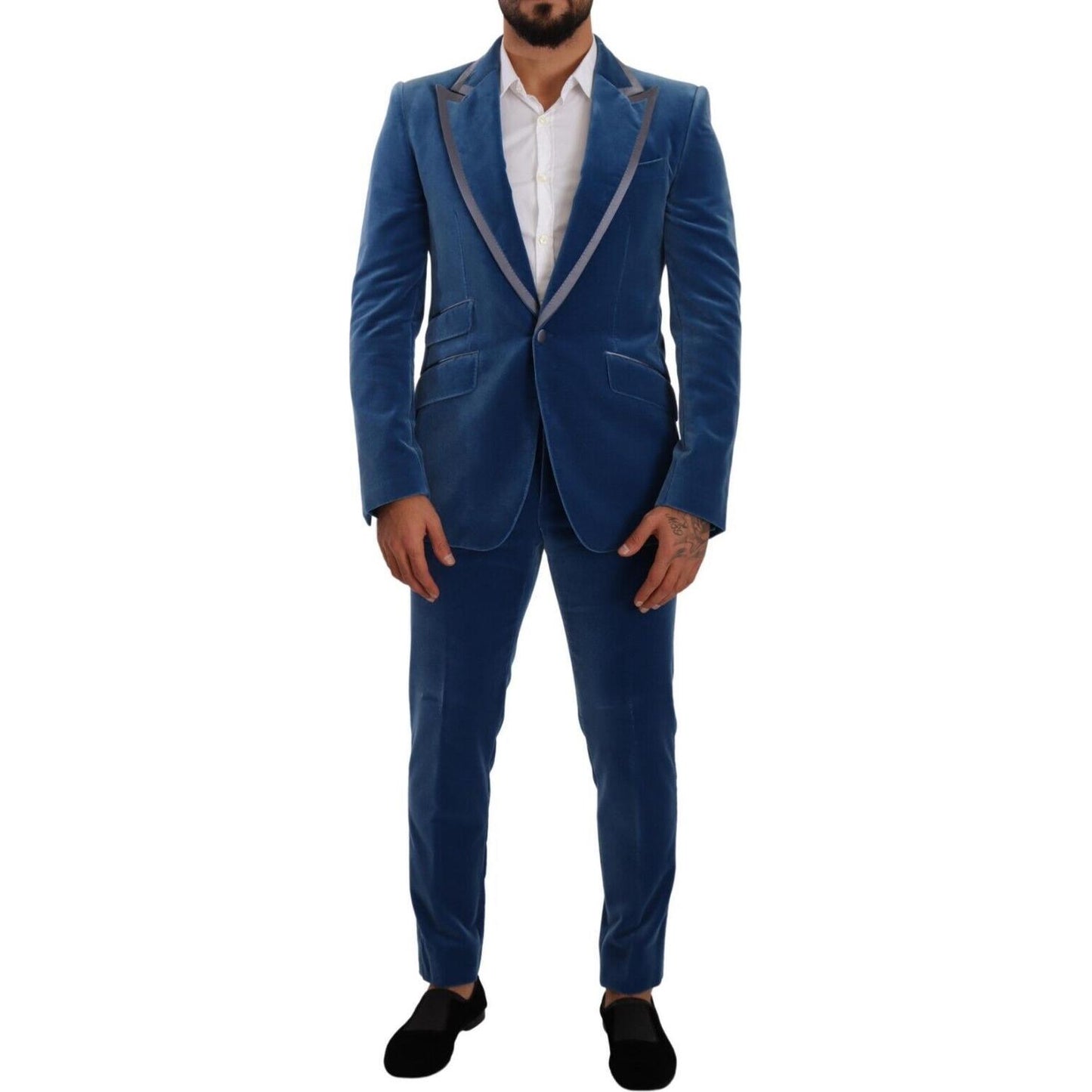 Dolce & Gabbana Blue SICILIA Velvet Slim Fit 2 Piece Suit