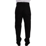 Dolce & Gabbana Black Cotton High Waist Men Trouser Dress Pants PAN72765 - 48