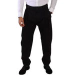 Dolce & Gabbana Black Cotton High Waist Men Trouser Dress Pants PAN72765 - 48