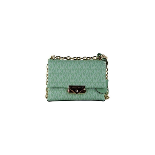 Michael Kors Cece Small Sea Green Signature PVC Convertible Flap Crossbody Bag 34162