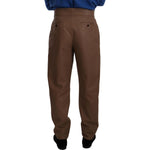 Dolce & Gabbana Elegant Tapered High Waist Leather Pants Dolce & Gabbana Dark Slate Gray