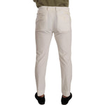 Dolce & Gabbana Elegant Slim Fit Cotton Trousers Dolce & Gabbana Gray