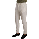 Dolce & Gabbana Elegant Slim Fit Cotton Trousers Dolce & Gabbana Dark Gray