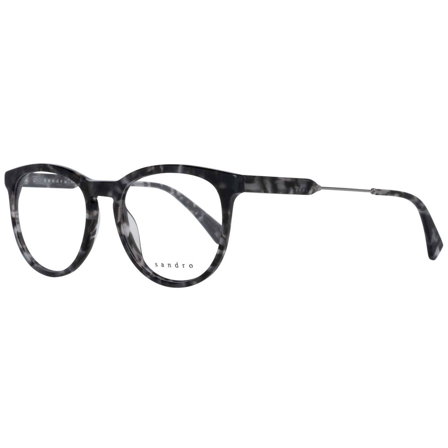 Sandro Gray Plastic Glasses (Frames) for men, full-rim, grey plastic frame, 51mm lens width, 18mm bridge, 130mm frame width, 145mm temples.