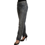 Acht Chic Gray Straight Cut Ramie-Cotton Jeans Acht Dark Slate Gray
