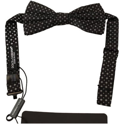 Dolce & Gabbana Black 100% Silk Adjustable Neck Papillon Tie