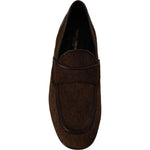 Dolce & Gabbana Shoes Dress Loafers Brown Leather Slip Shoes MV4441- 39