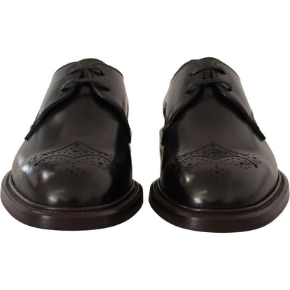 Dolce & Gabbana Black Leather Dress Formal Derby Shoes