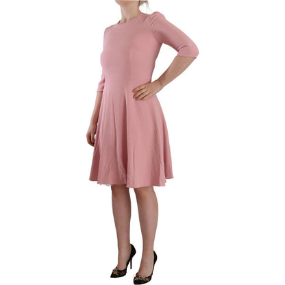 Dolce & Gabbana Pink 3/4 Sleeves Viscose Blend A-line Dress