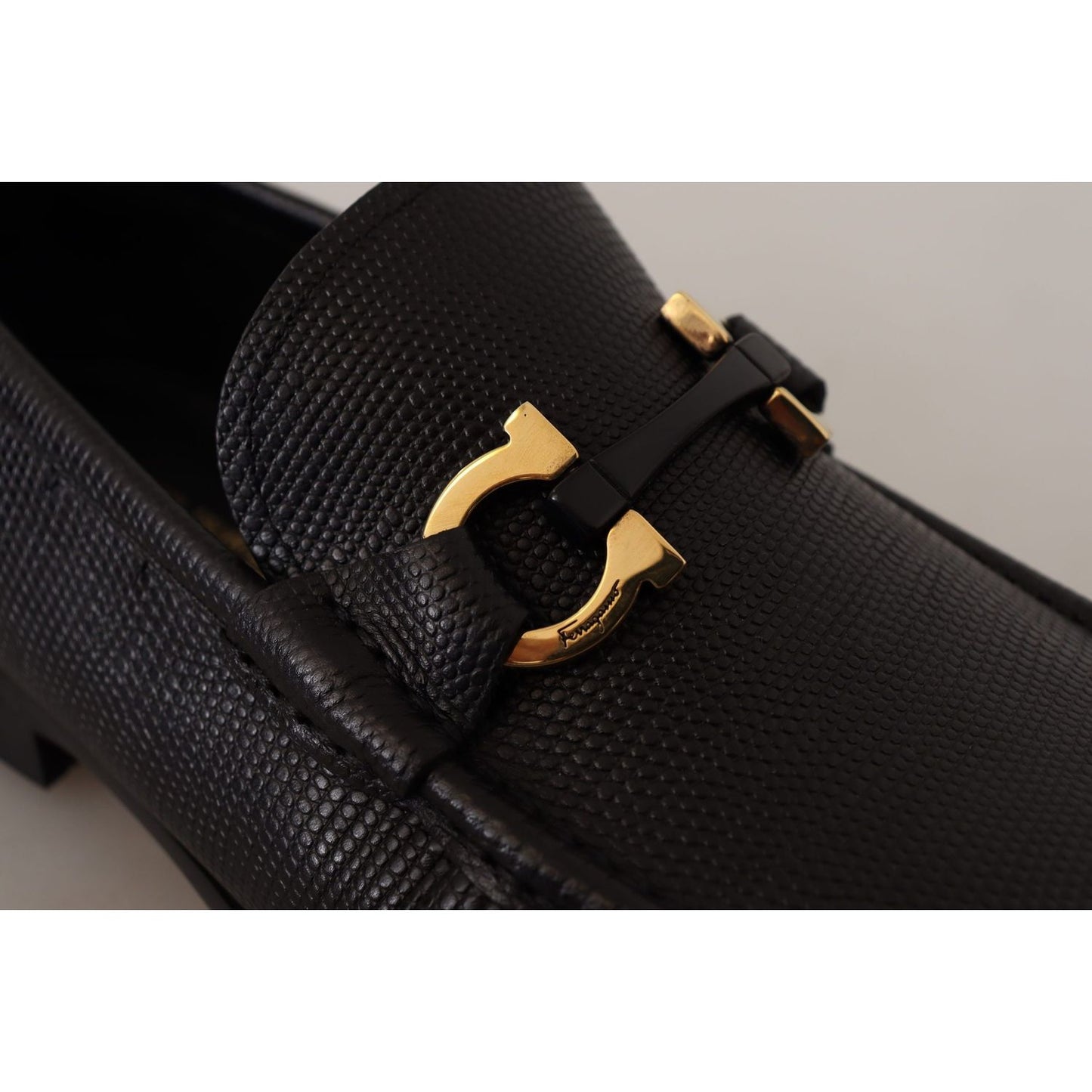Salvatore Ferragamo Elegant Black Calf Leather Loafers 8057553791802