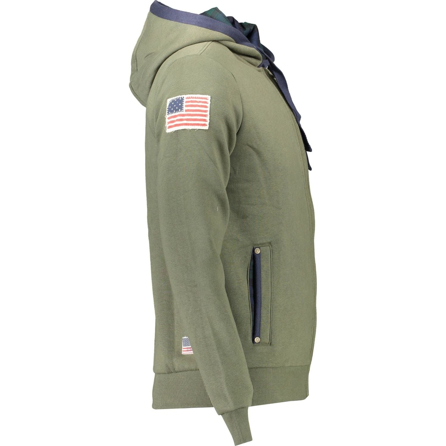 Front view with bag zipped and handles upright.