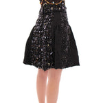 Dolce & Gabbana Black Crystal Handmade Above Knee Skirt GSD12657-1