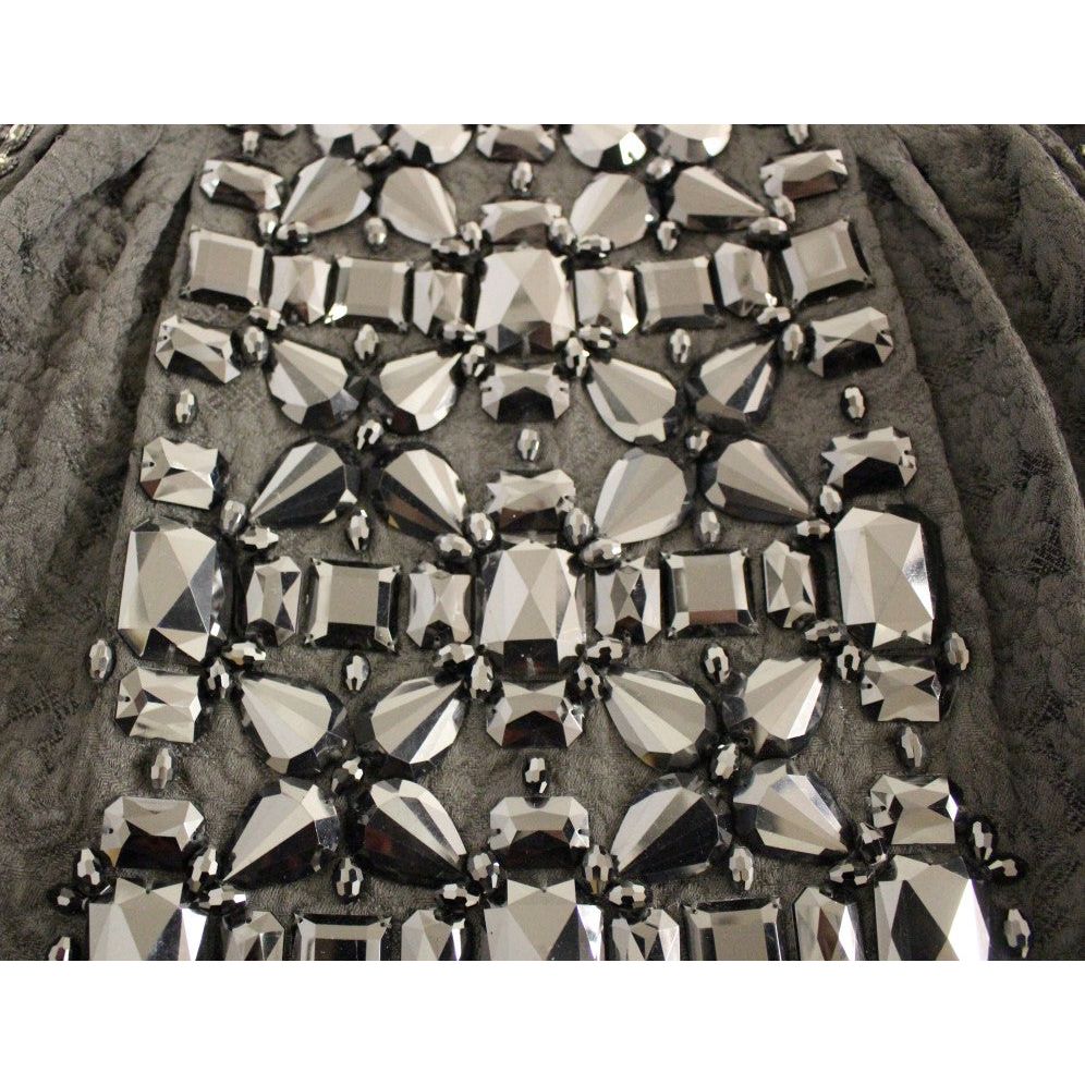 Dolce & Gabbana Black Crystal Handmade Above Knee Skirt GSD12657-1