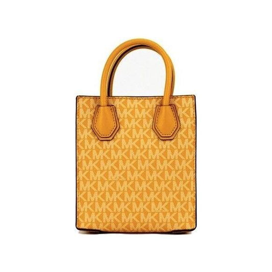 Michael Kors Mercer XS Honeycomb Gold Signature PVC North South Shopper Crossbody Bag 61038