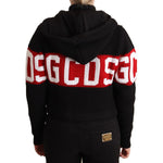GCDS Black Cashmere Hooded Button Down Logo Cardigan Jacket JKT3064 - 40