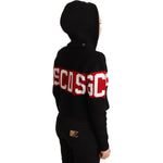 GCDS Black Cashmere Hooded Button Down Logo Cardigan Jacket JKT3064 - 40