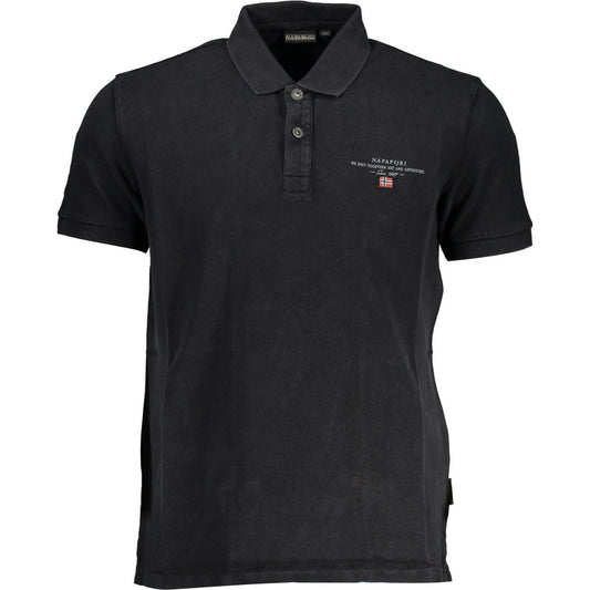 Napapijri Classic Black Embroidered Polo Shirt NA-19600-XL-FBB-174