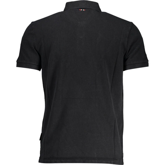 Napapijri Classic Black Embroidered Polo Shirt NA-19600-XL-FBB-174