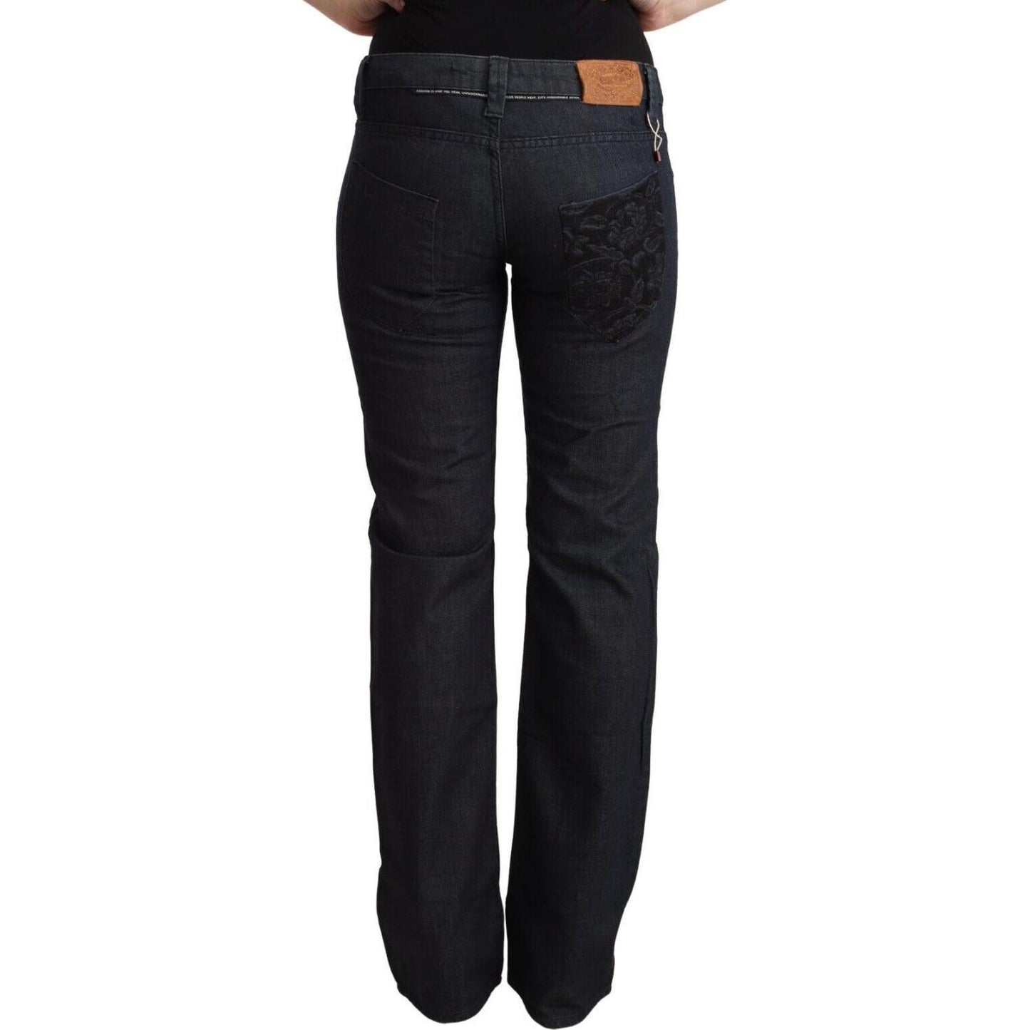 Exte Dark Blue Cotton Stretch Low Waist Straight Denim Jeans PAN71160 - 27