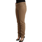 Jacob Cohen Brown Cotton Stretch Mid Waist Skinny Pants PAN72117 - 31