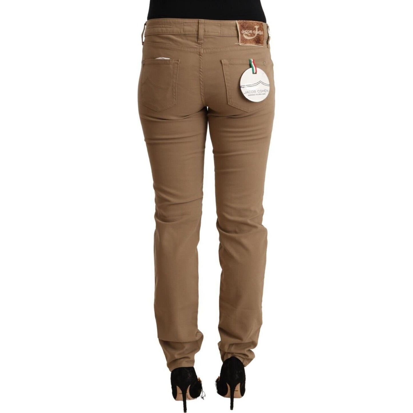 Jacob Cohen Brown Cotton Stretch Mid Waist Skinny Pants PAN72117 - 31