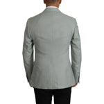 Dolce & Gabbana Elegant Slim Fit Cashmere Silk Blazer Jacket Dolce & Gabbana Light Slate Gray