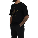 Dolce & Gabbana Black Gold STAR Crown DG Cotton Crewneck T-shirt TSH7506- S