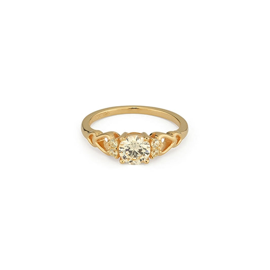24KAE JEWELS JEWELRY Mod. 12444Y/54 gold ring with central diamond and intricate design
