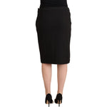 GF Ferre Black Straight Pencil Cut Knee Length Skirt PAN72187 - 36