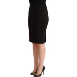 GF Ferre Black Straight Pencil Cut Knee Length Skirt PAN72194 - 40