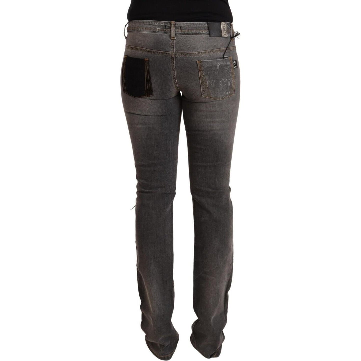 Costume National Gray Washed Low Waist Straight Denim Jeans