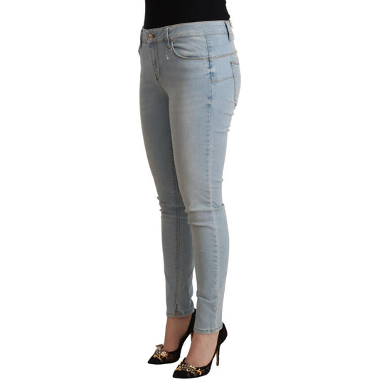 Liu Jo Light Blue Mid Waist Skinny Denim Liu Jo Slate Gray