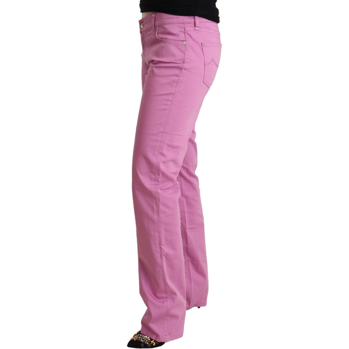 Jacob Cohen Pink Cotton Low Waist Denim Tapered Jeans