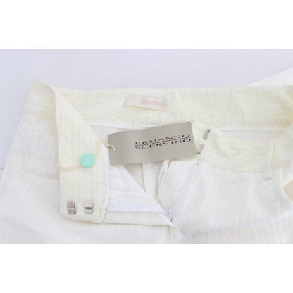 Ermanno Scervino White Striped Straight Fit Pants