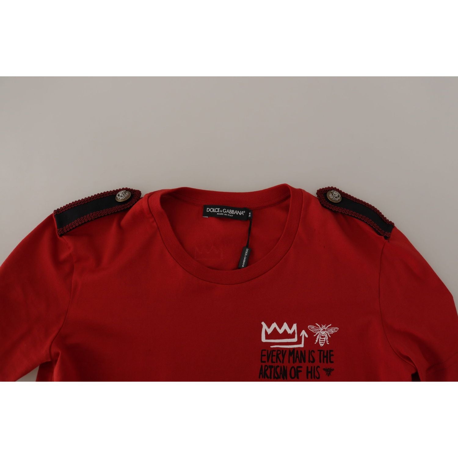 Dolce & Gabbana Red Amor Vincit Omnia Crewneck T-shirt