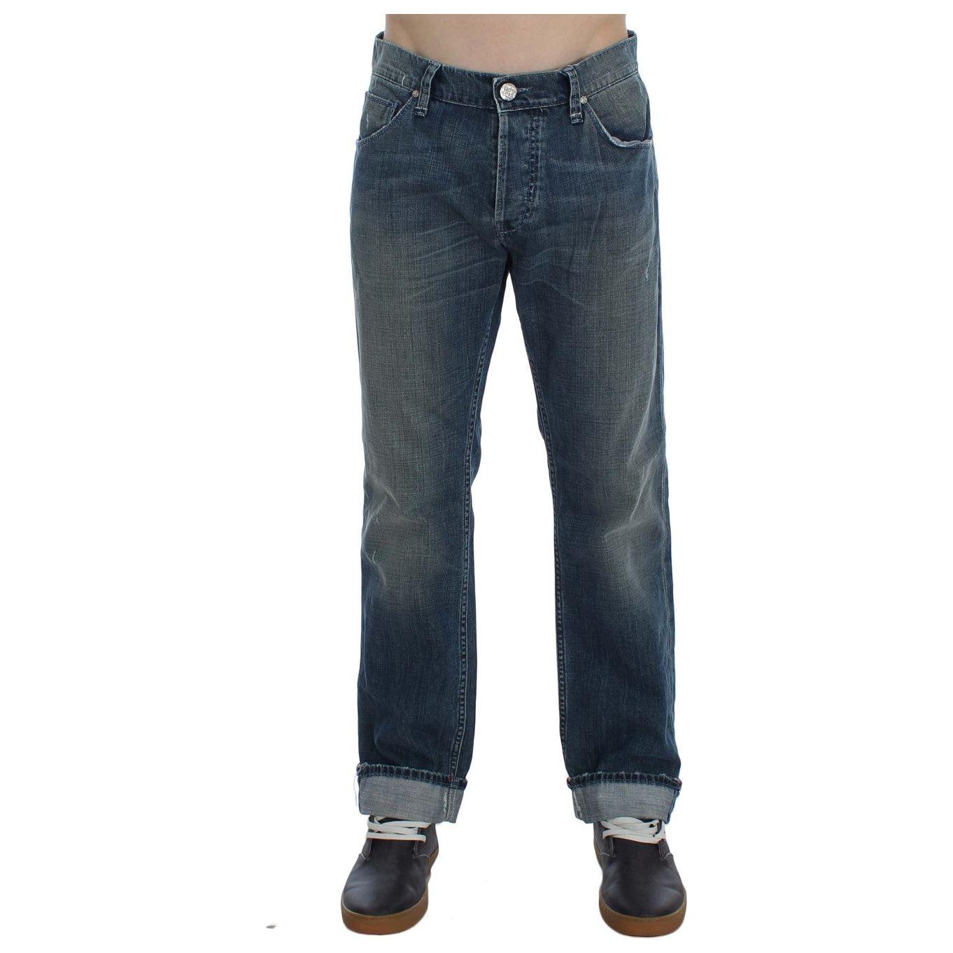 Acht Blue Wash Cotton Denim Regular Fit Jeans
